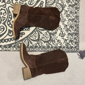 Brown suede boots